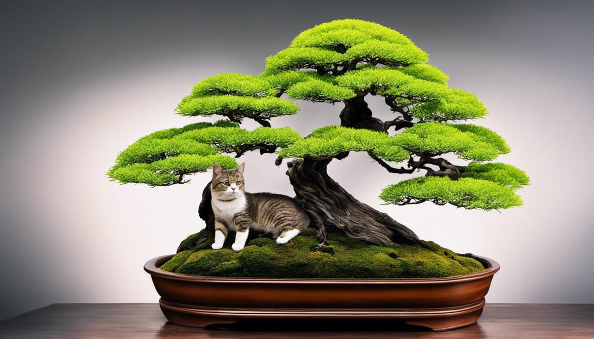 Image of toxic bonsai trees with effects on cats