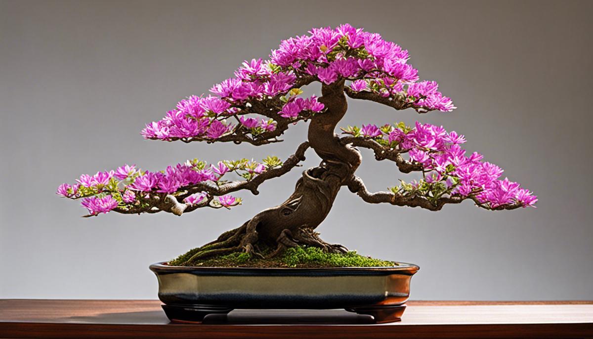 A bonsai tree with branches meticulously pruned and shaped into a beautiful design. Its age, species, aesthetics, and maintenance effort contribute to its price.